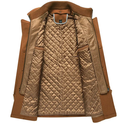 Manteau élégant à double col pour homme – Style urbain et raffiné pour l’hiver