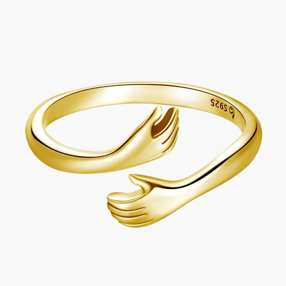 Bague Femme Style Moderne Ajustable Mains Enlacées Idée Cadeau Symbolique
