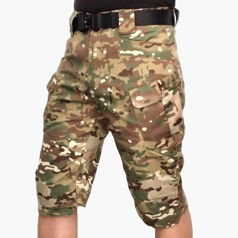 Shorts Tactiques Imperméables Homme Style Militaire Multi-Poches pour Randonnée et Activités Extérieures