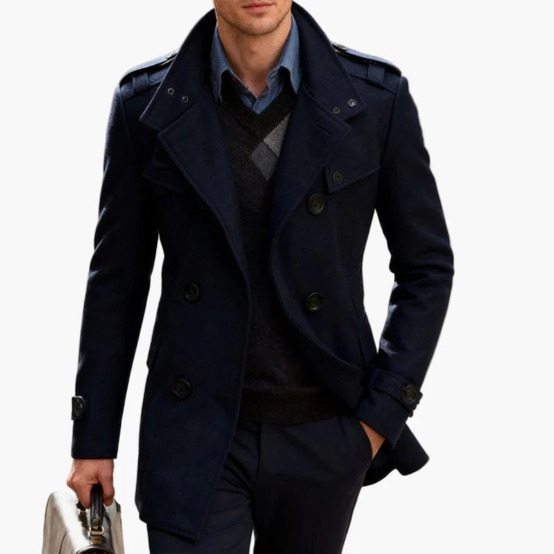Cappotto caban elegante da uomo, stile urbano chic, perfetto per l'inverno