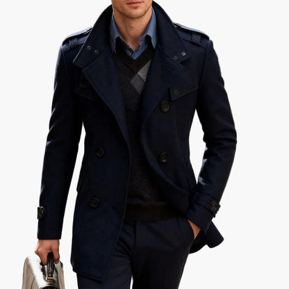 Cappotto caban elegante da uomo, stile urbano chic, perfetto per l'inverno