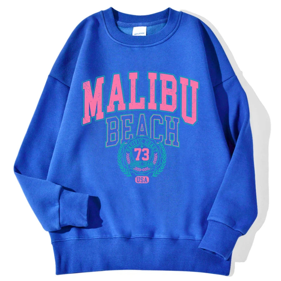 Unisex rundhalsad sweatshirt med bokstavstryck i ledig stil