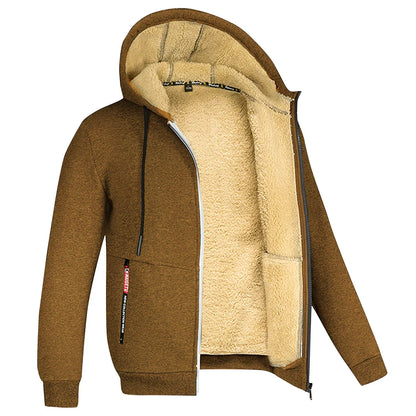 Derek – Zip-hoodie med sherpa-foder för män