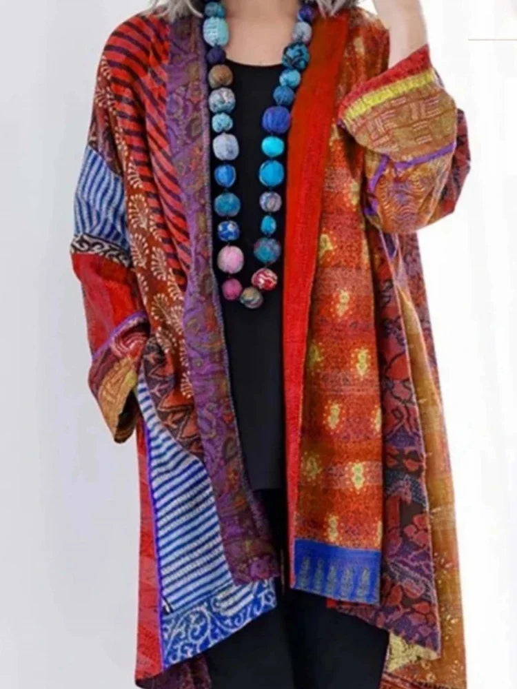 Luźny kardigan boho dla kobiet w stylu etnicznym – swobodna i oryginalna elegancja