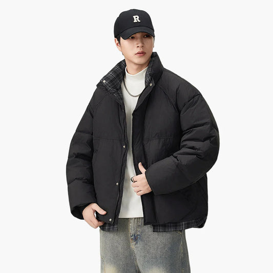 Men's casual style quilted jacket ideal for winter and urban fashion