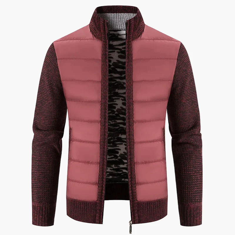 Men's casual urban style long-sleeve jacket with zipper closure