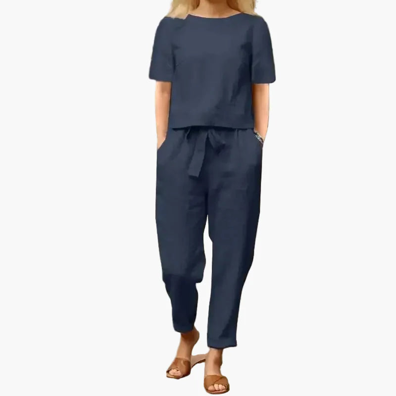 Ensemble d'été 2 pièces femme, style décontracté chic, idéal pour sorties et loisirs