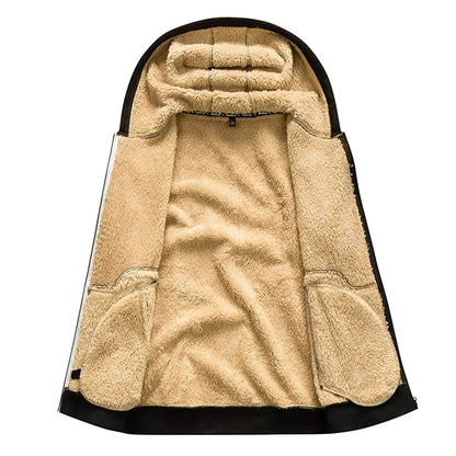 Derek – Zip-hoodie med sherpa-foder för män