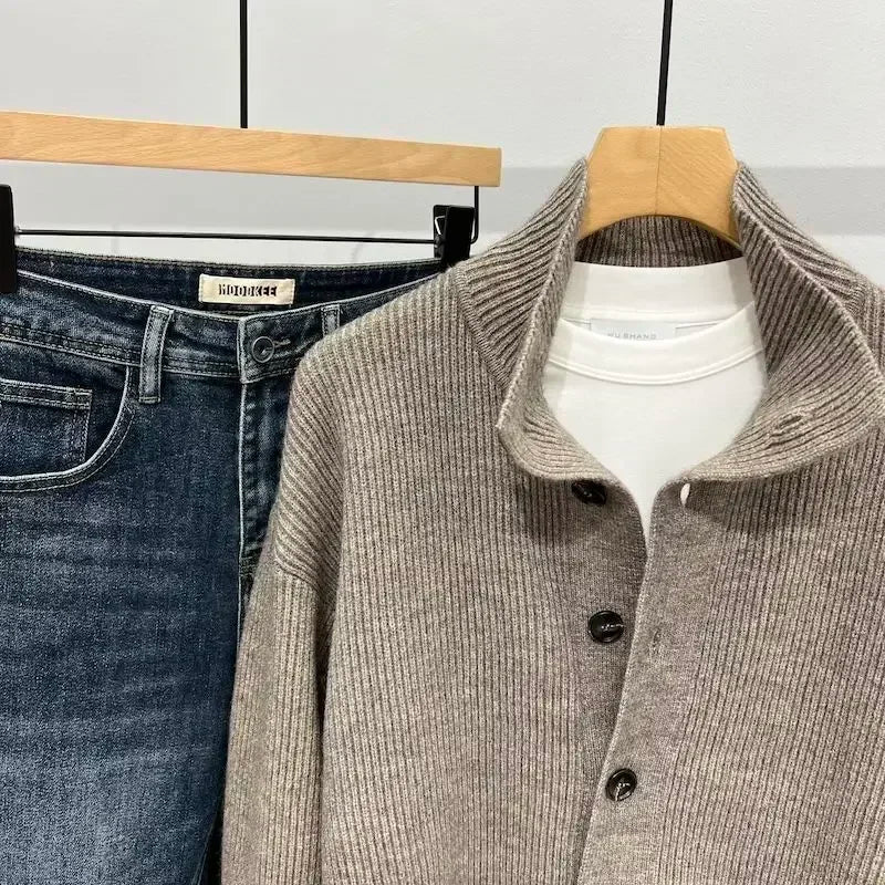 Cardigan con zip stile casual da uomo – Look urbano elegante e versatile