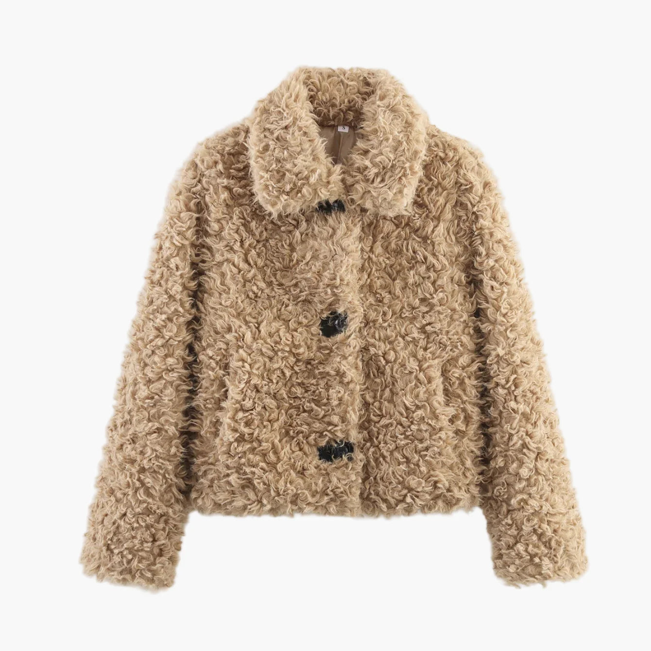 Chaqueta corta para mujer estilo peluche elegante y a la moda para el invierno