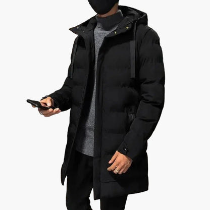 Cappotto invernale uomo stile lungo urbano con cappuccio - Moda casual e calda