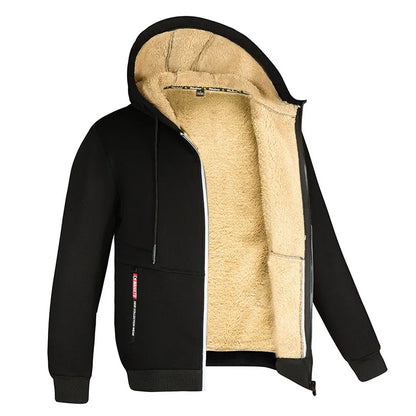 Derek – Zip-hoodie med sherpa-foder för män