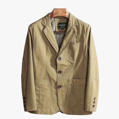Avslappnad herrblazer i workwear-stil med flera fickor för vardagsbruk