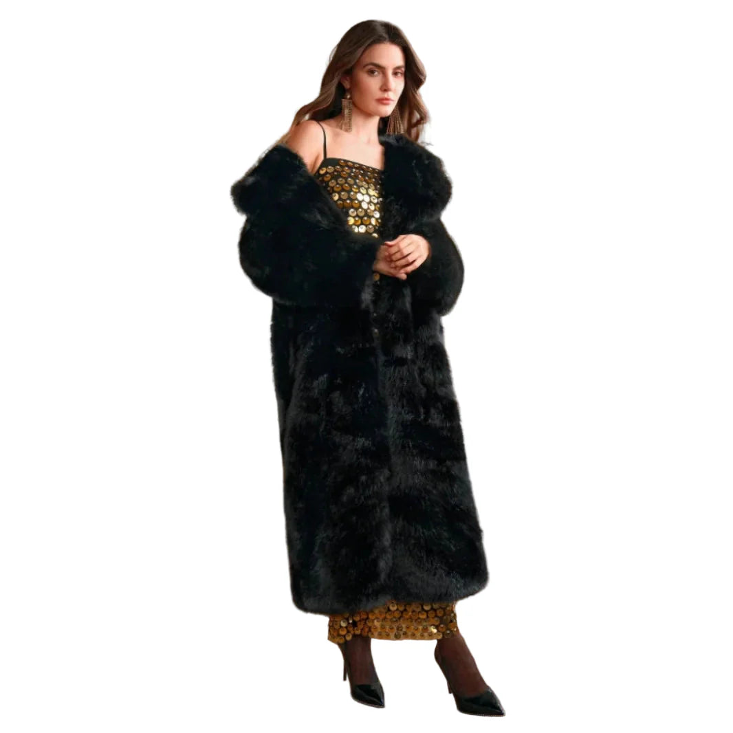 Manteau long d'hiver style vintage pour femme - Élégance oversize et look rétro chic