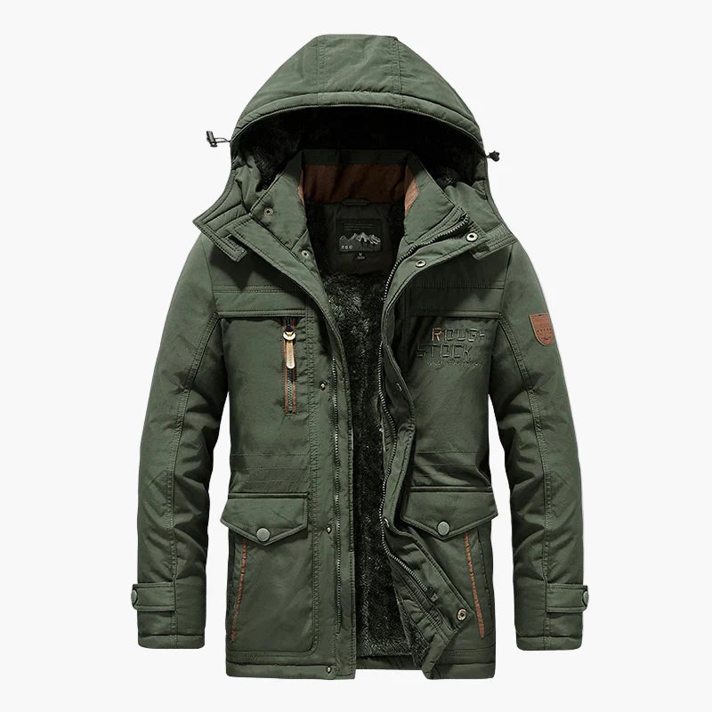 Heren winterjas outdoor stijl waterdicht met capuchon – ideaal voor wandelen en vrije tijd