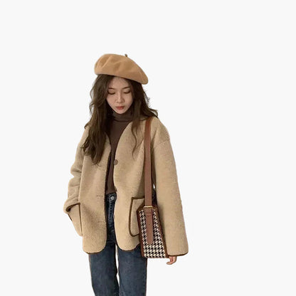 Chaqueta para mujer estilo casual chic otoño invierno - corte oversize de moda
