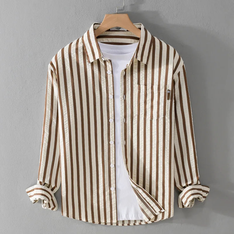 Malcolm – Chemise Rayée à Manches Longues