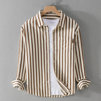 Malcolm – Chemise Rayée à Manches Longues