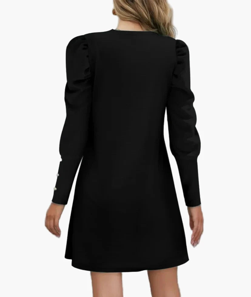 Robe élégante à manches longues bouffantes pour femme – Style chic pour occasions spéciales