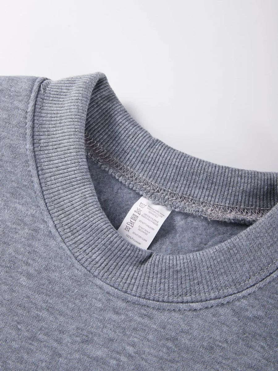 Unisex rundhalsad sweatshirt med bokstavstryck i ledig stil