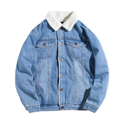Avslappnad herrjacka i jeansstil med varm foder – Daglig urban mode