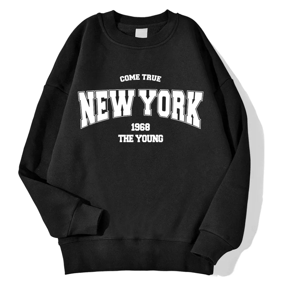 Unisex rundhalsad sweatshirt med bokstavstryck i ledig stil