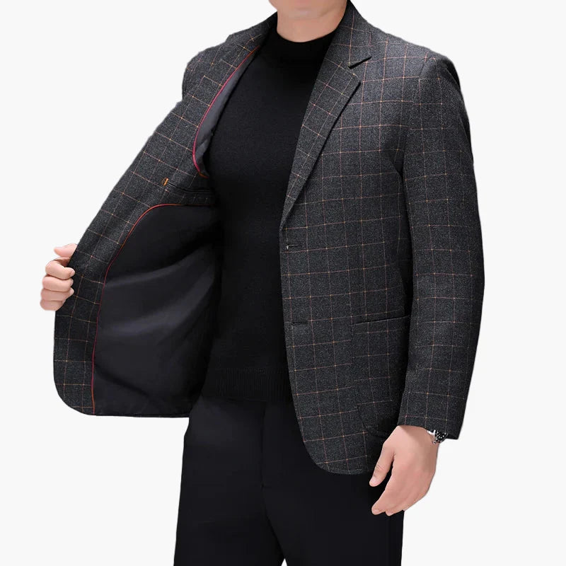 Elegant rutete dressjakke til herre for forretninger og formelle anledninger
