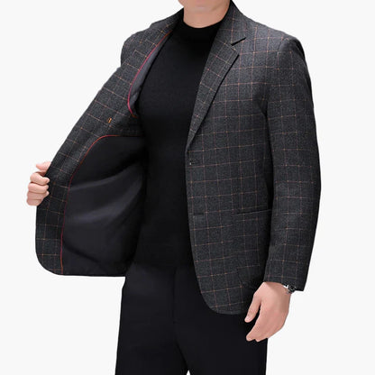 Elegant rutete dressjakke til herre for forretninger og formelle anledninger