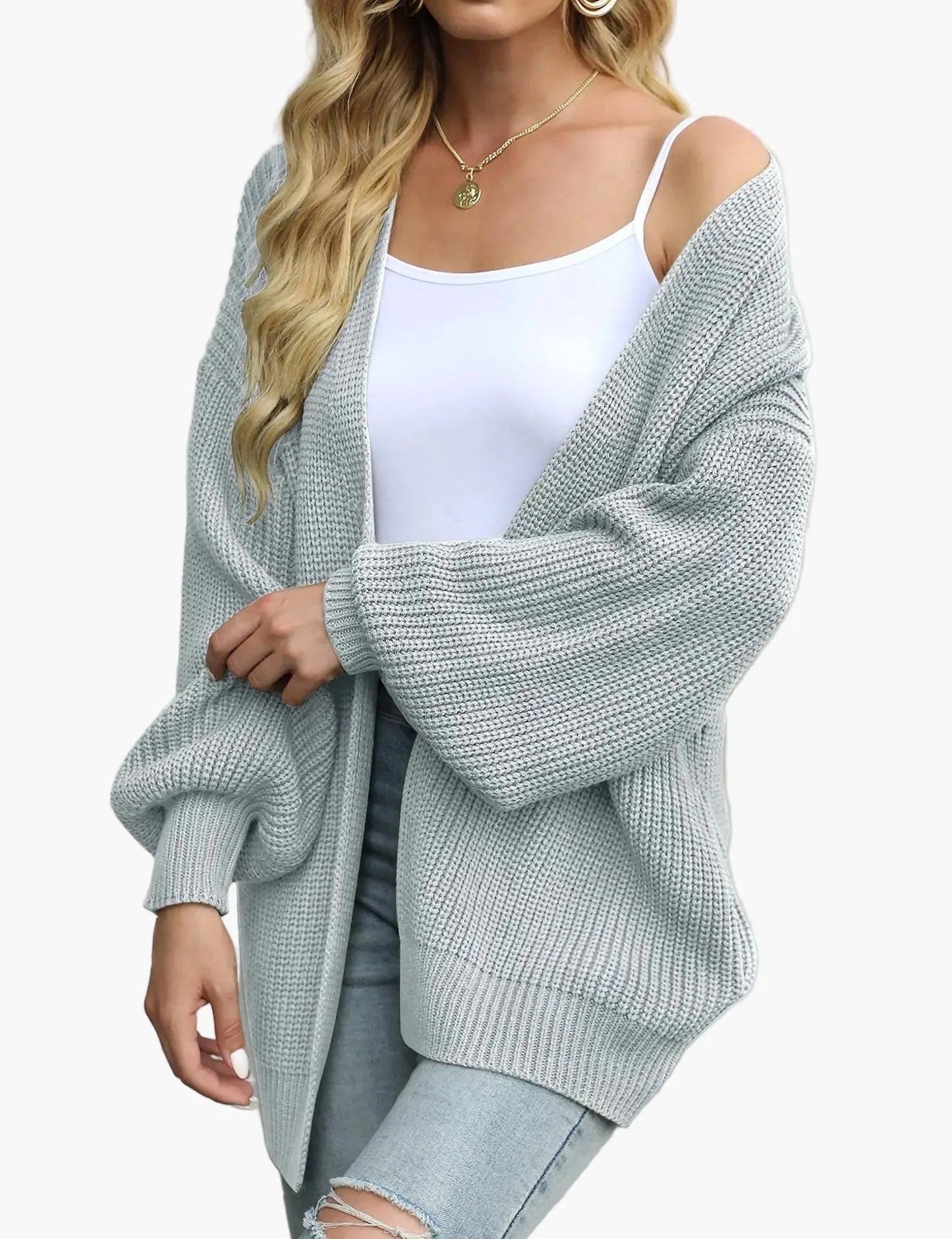 Casual damevest cardigan i oversize-stil til efterår og vinter