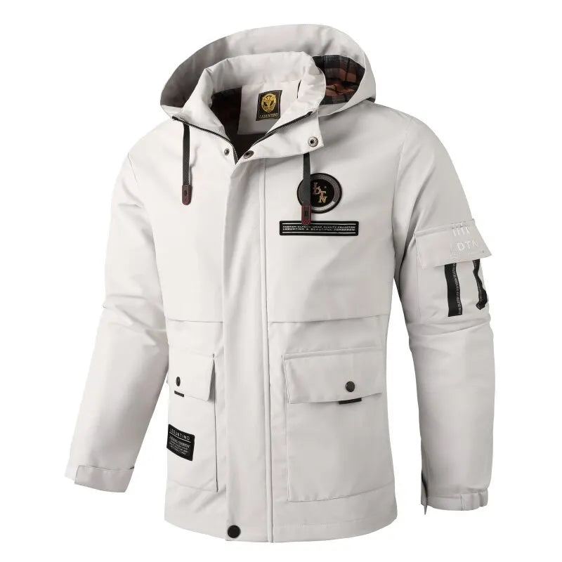 Veste à capuche homme coupe-vent et imperméable avec multiples poches