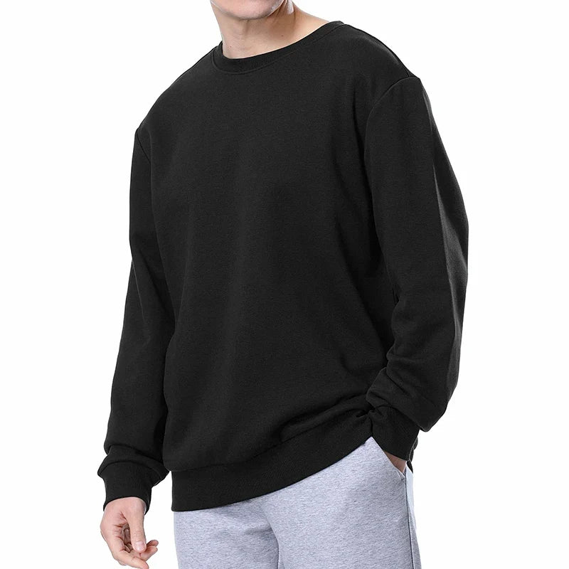 Avslappnad enfärgad unisextröja med rund hals i fleece