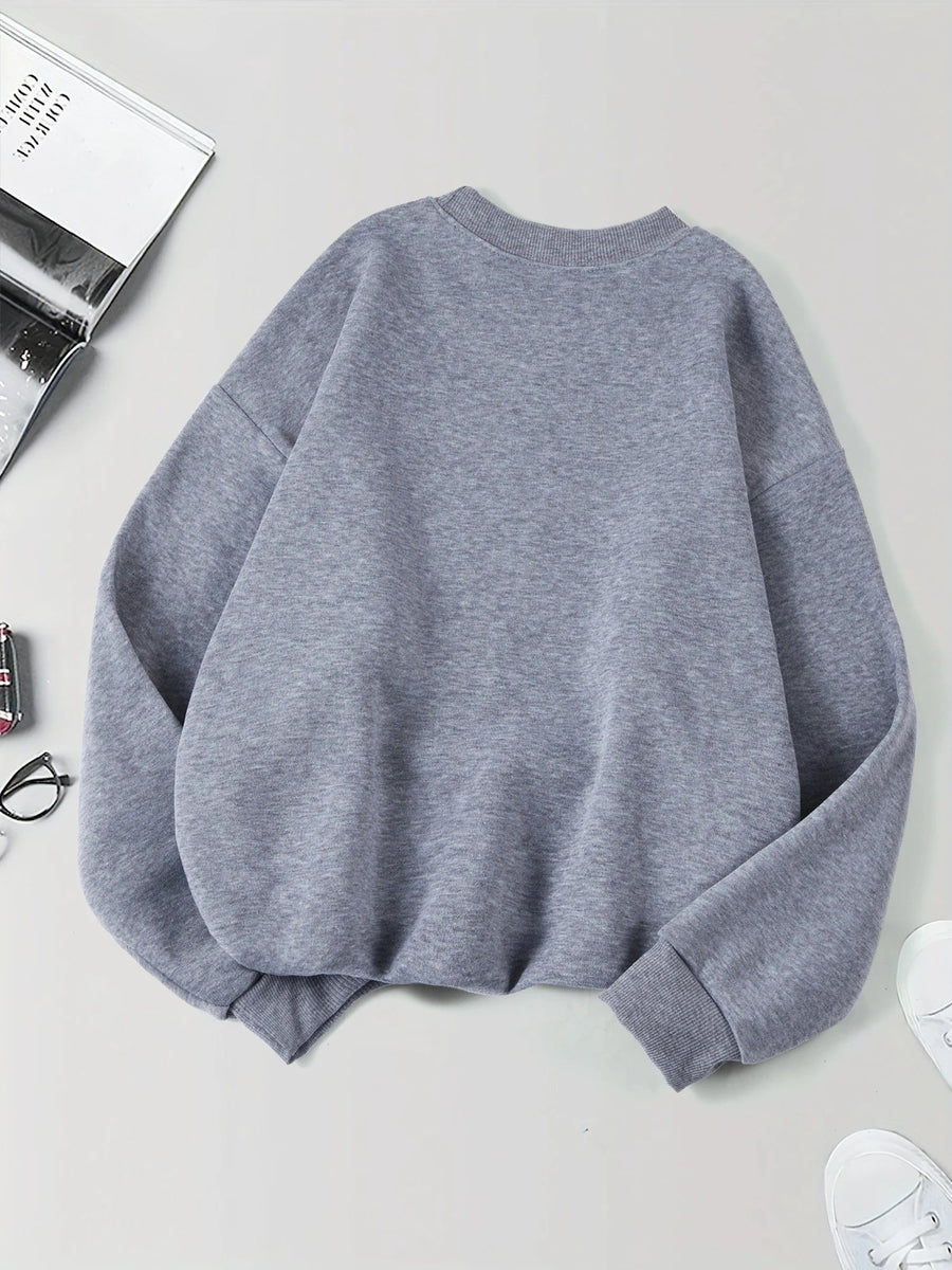 Unisex rundhalsad sweatshirt med bokstavstryck i ledig stil