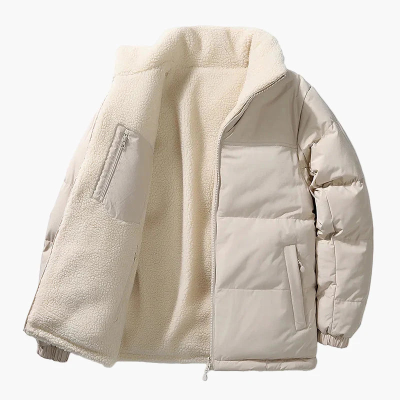 Chaqueta acolchada para hombre estilo urbano corte holgado con forro cálido