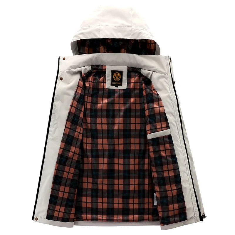 Veste à capuche homme coupe-vent et imperméable avec multiples poches
