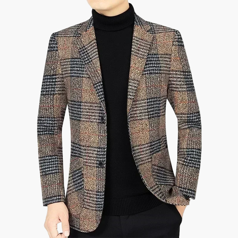 Elegant herrblazer i rutig business casual-stil
