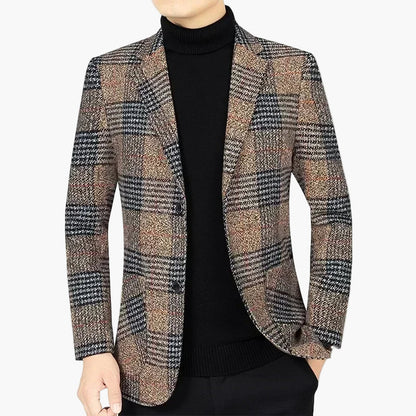 Elegant herrblazer i rutig business casual-stil
