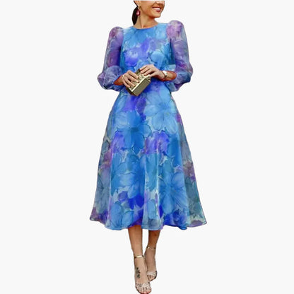 Robe Femme Élégante à Imprimé Floral Style Classique pour Invités de Mariage et Événements