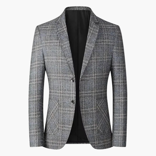 Chaqueta de traje para hombre elegante a cuadros estilo negocios y ocio