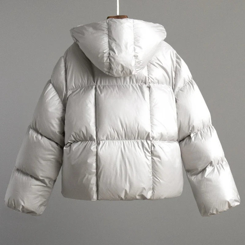 Women's Short Hooded Quilted Puffer Jacket