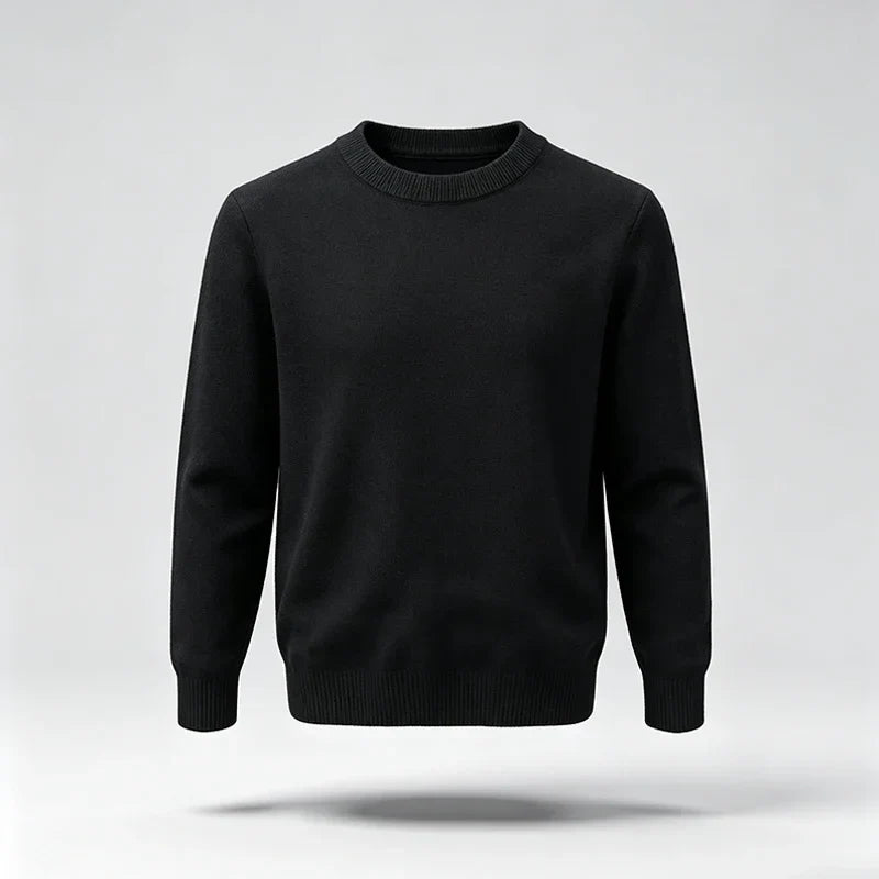 Pull tricoté ras du cou homme - Beige clair - Coupe classique