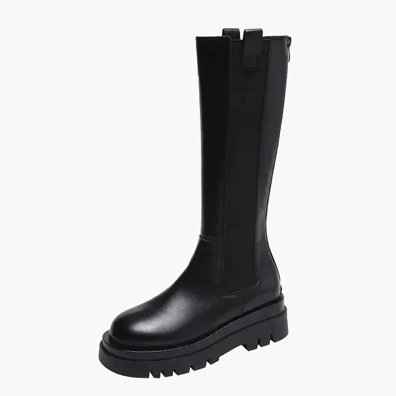 Bottes hautes à semelle épaisse style Chelsea pour femme - Look urbain tendance