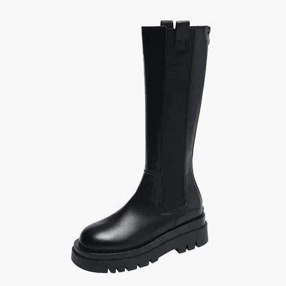 Bottes hautes à semelle épaisse style Chelsea pour femme - Look urbain tendance