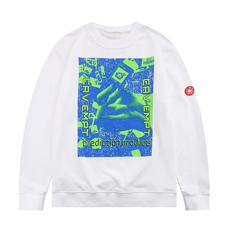 Unisex crew-neck sweatshirt with a graphic design, available in several colors and sizes