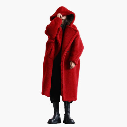 Manteau long à capuche style cocon pour femme – Élégance urbaine et confort oversize