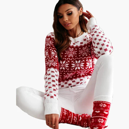 Women's Christmas Sweater Scandinavian Pattern Ideal for Winter and Holidays