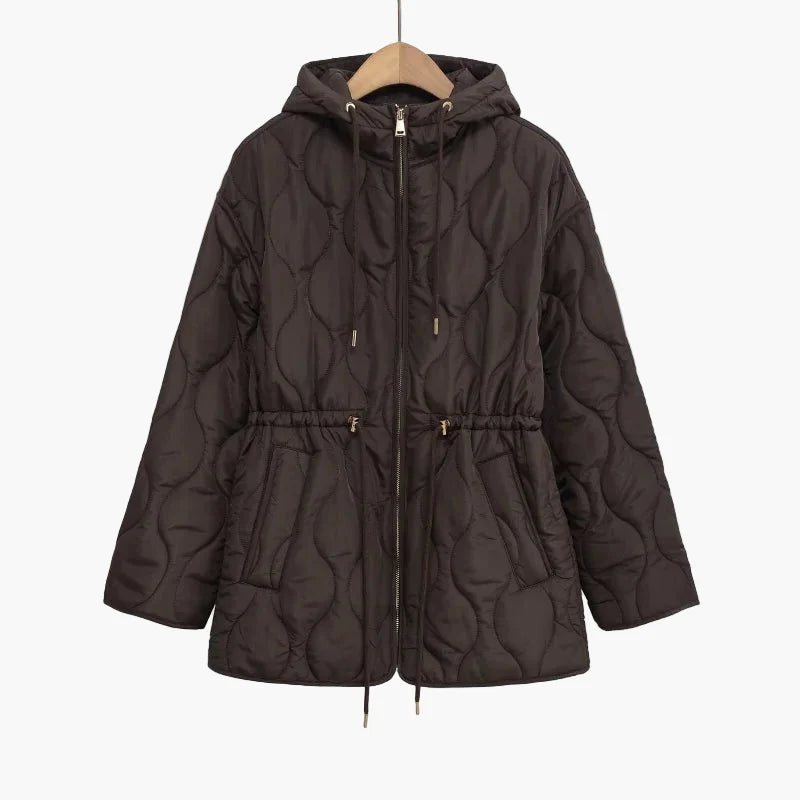 Chaqueta acolchada con capucha para mujer estilo urbano invierno – corte relajado y elegante