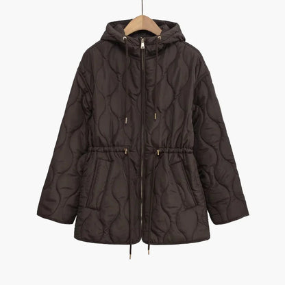 Chaqueta acolchada con capucha para mujer estilo urbano invierno – corte relajado y elegante