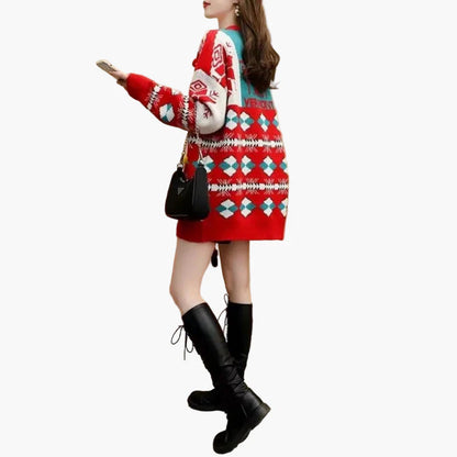Jersey de Navidad original para mujer - Estilo holgado, decoración festiva, ideal para las fiestas