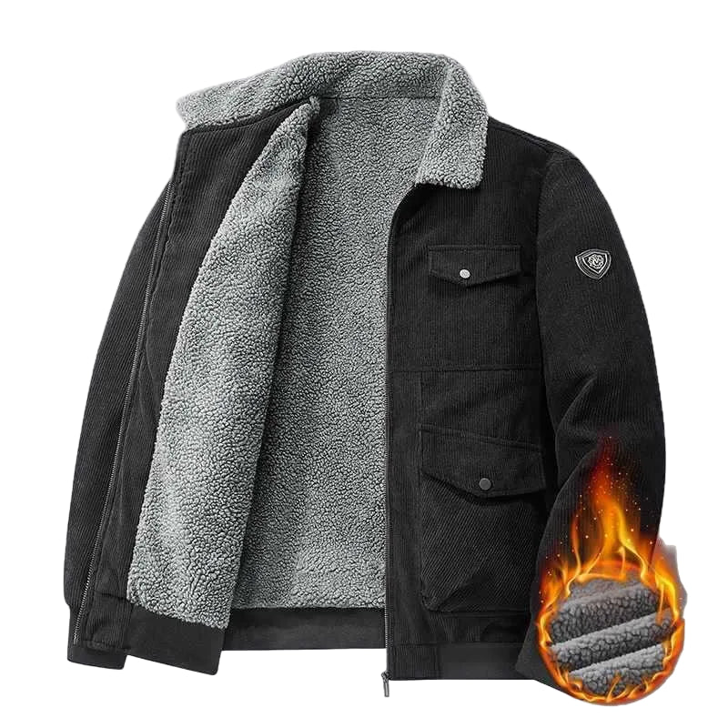 Varm urban jacka för herrar med tjockt foder – perfekt för vinter och avslappnade aktiviteter