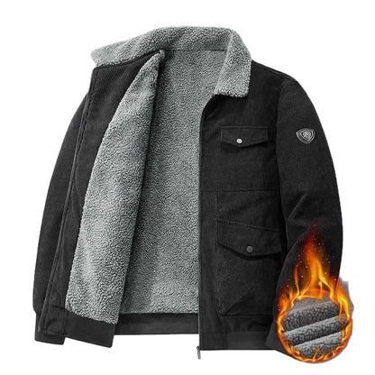 Varm urban jacka för herrar med tjockt foder – perfekt för vinter och avslappnade aktiviteter